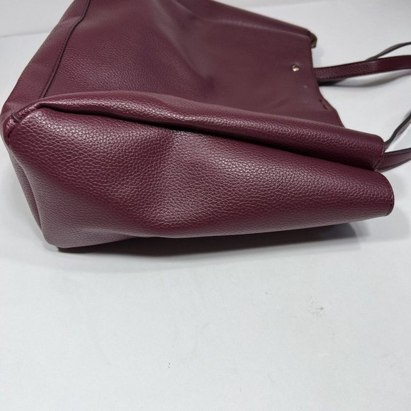 Nanette Lepore Burgundy Arriss Triple Section Shoulder Tote Bag Women Handbags - Picture 14 of 16